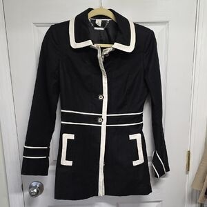 Elegant Black and White Women's Coat